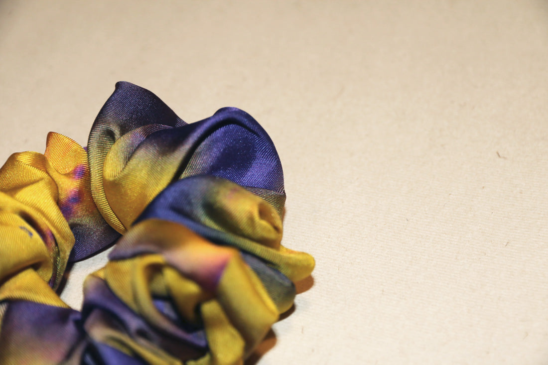 buy yellow purple fashion silk scrunchies online paris taipei tokyo harvey nichols isetan selfridges barneys new york