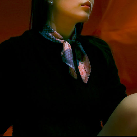 < Limited Edition > Silk Twill Scarf "Raf Demeulemeester" 53x53cm