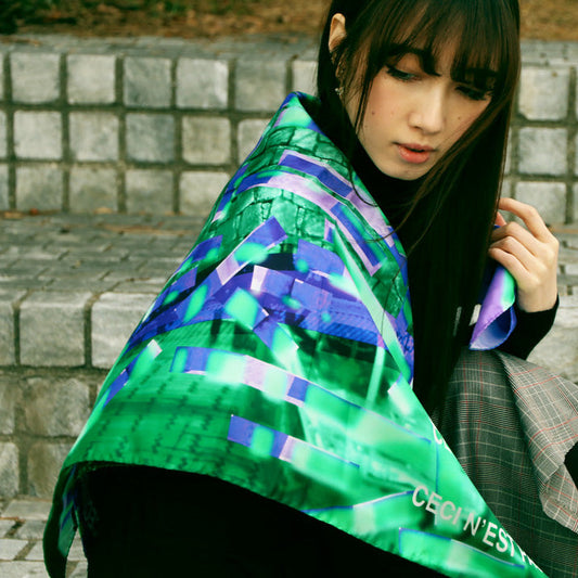 < Limited Edition > Silk Scarf "Ceci n'est pas un vetement" 90x90cm