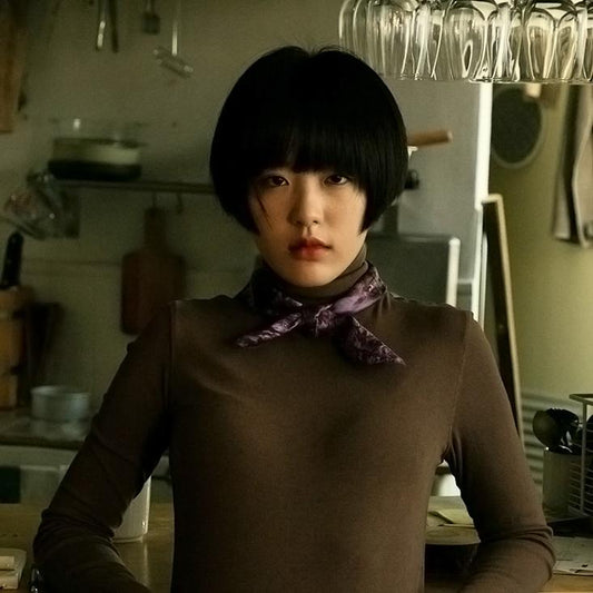 buy violet cotton satin scarf online paris taipei tokyo from a friend of mine 時尚 方巾穿搭 質感推薦