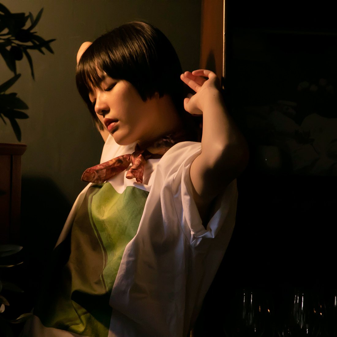 buy orange fashion cotton satin scarf from a friend of mine paris taipei tokyo online