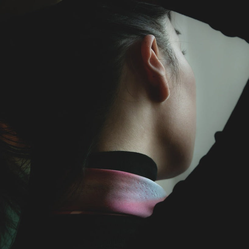 beautiful asian model wearing a french silk twill scarf style from a friend of mine