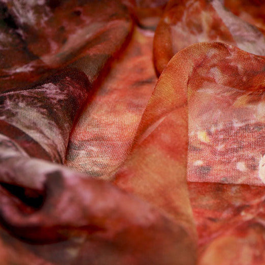 純絲雪紡印花絲巾 質感細膩 日本製造