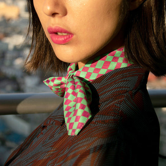 green silk scarf for 渡边万美 online paris taipei tokyo
