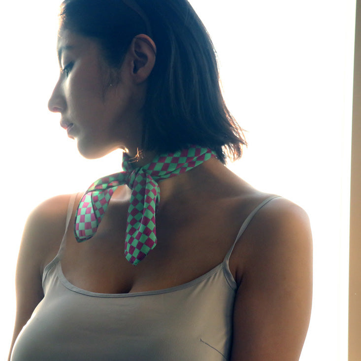 green silk scarf for 渡边万美 online paris taipei tokyo