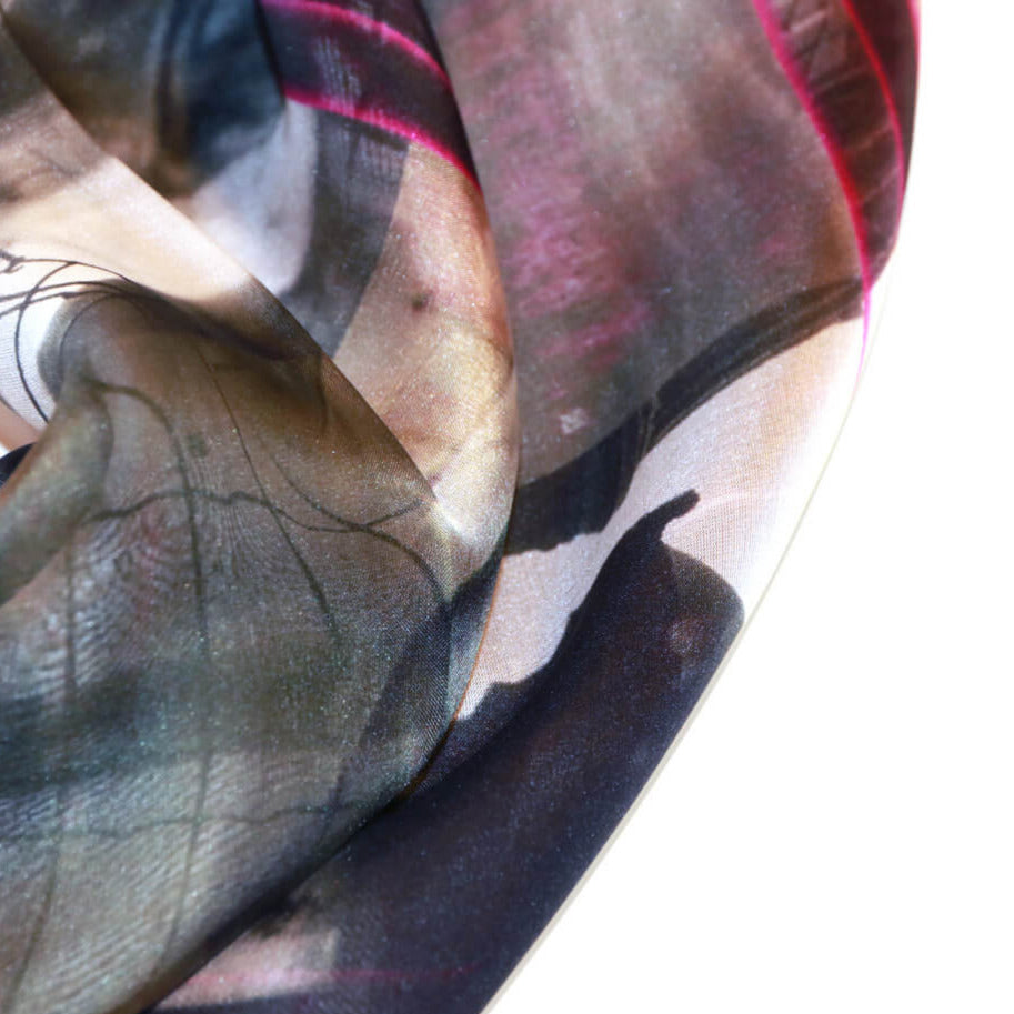 black silk scarf style from a friend of mine online made in japan