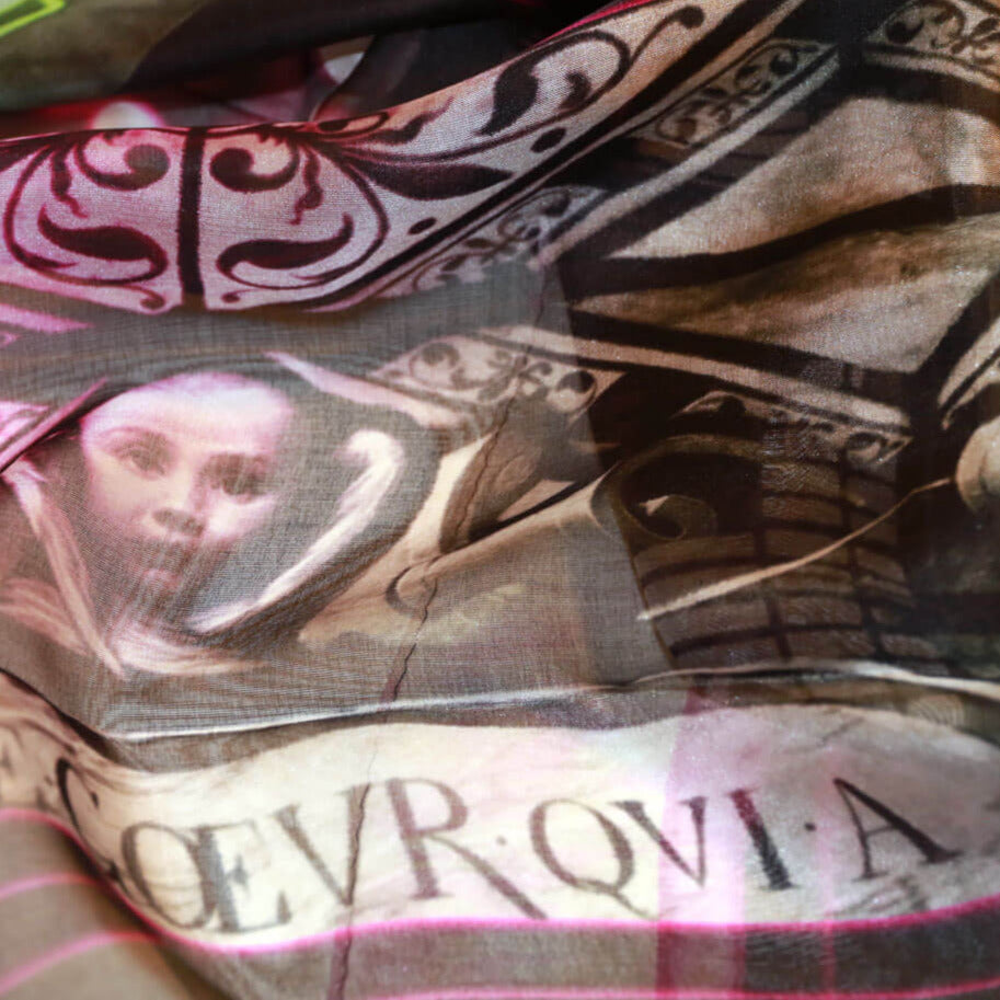 black silk scarf style from a friend of mine online made in japan