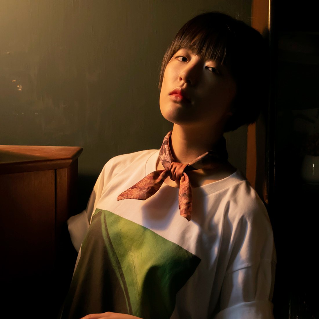 buy orange fashion cotton satin scarf from a friend of mine paris taipei tokyo online