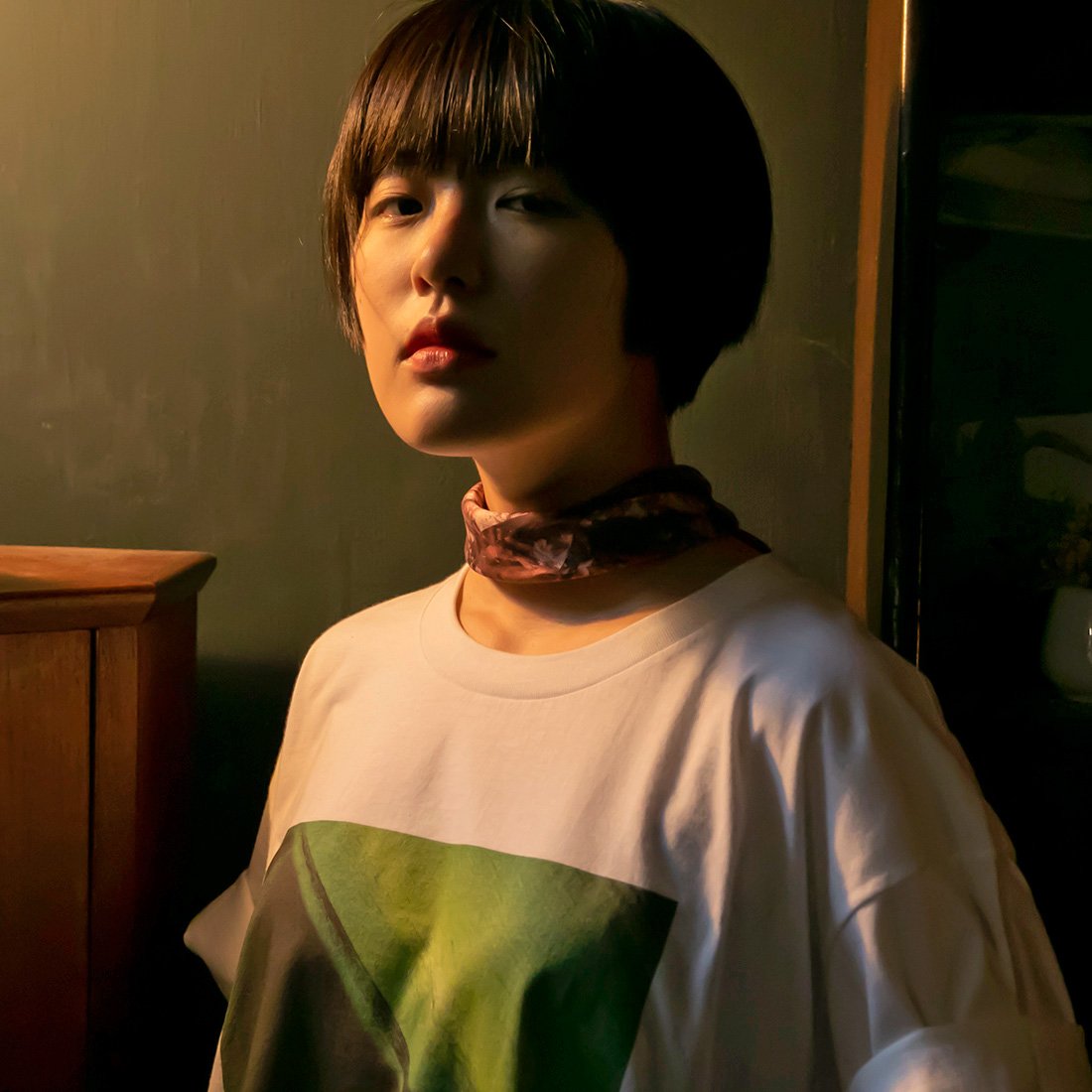 buy orange fashion cotton satin scarf from a friend of mine paris taipei tokyo online