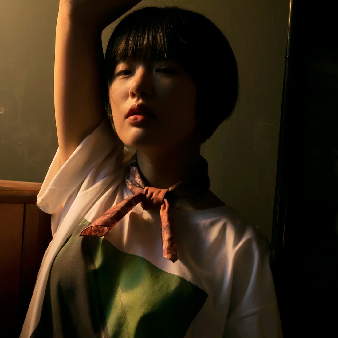 buy orange fashion cotton satin scarf from a friend of mine paris taipei tokyo online