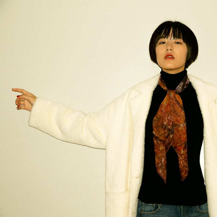 女生秋冬法式領巾造型