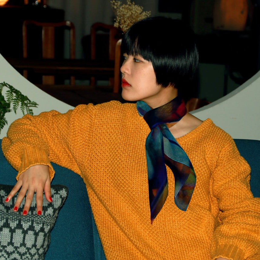 fashion silk chiffon scarf from a friend of mine online paris taipei tokyo 時尚絲巾穿搭推薦