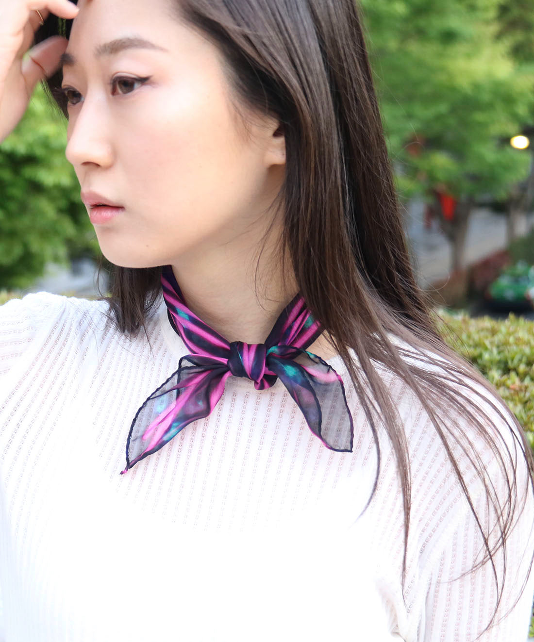 silk scarf from a friend of mine made in italy 法式浪漫時尚雪紡絲巾 領巾 義大利製作