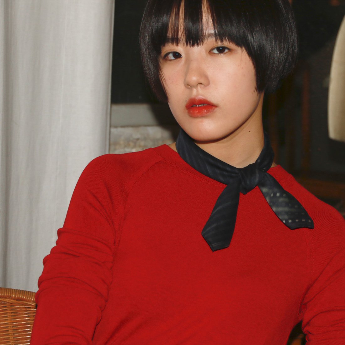 black stylish cotton scarf from a friend of mine online paris taipei tokyo