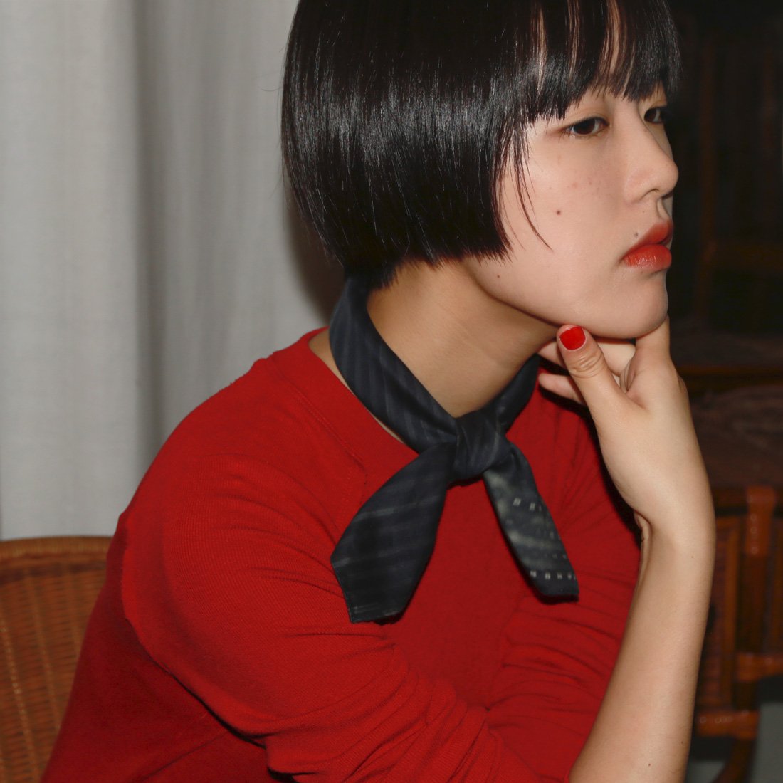 black stylish cotton scarf from a friend of mine online paris taipei tokyo