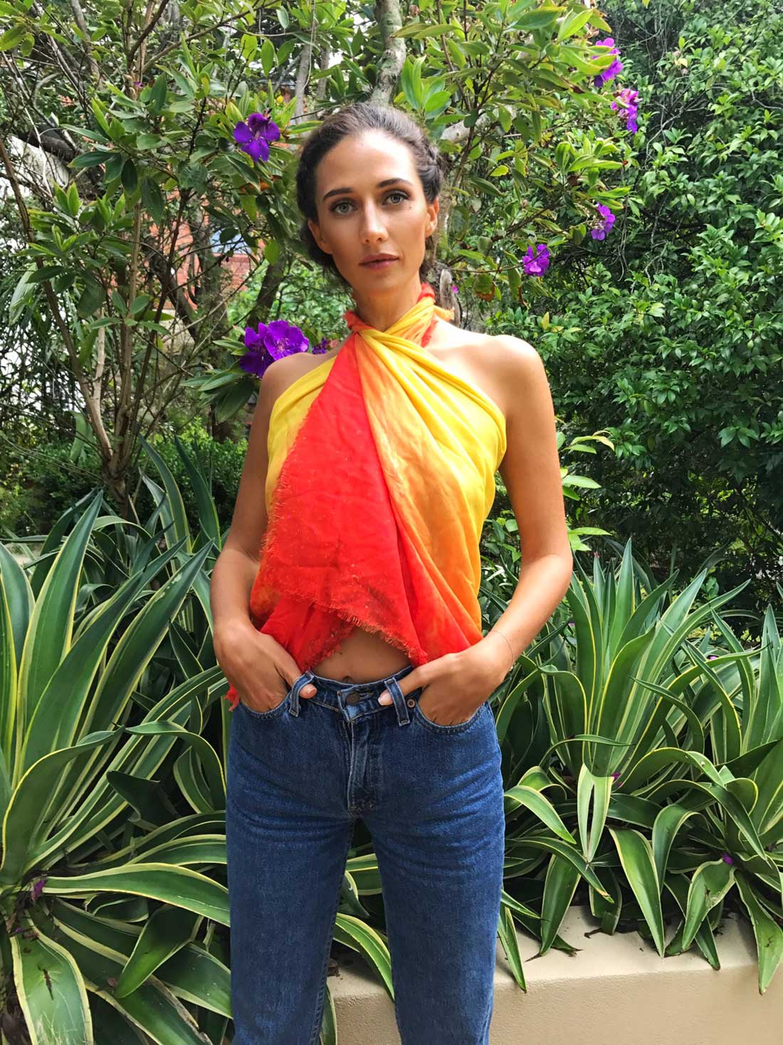 buy orange silk modal scarf alexandra talifero online paris taipei tokyo from a friend of mine