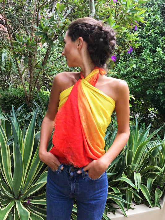 buy orange silk modal scarf alexandra talifero online paris taipei tokyo from a friend of mine