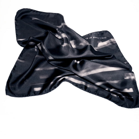 buy luxury black silk scarf paris taipei tokyo vogue isetan elle blindspot mono product