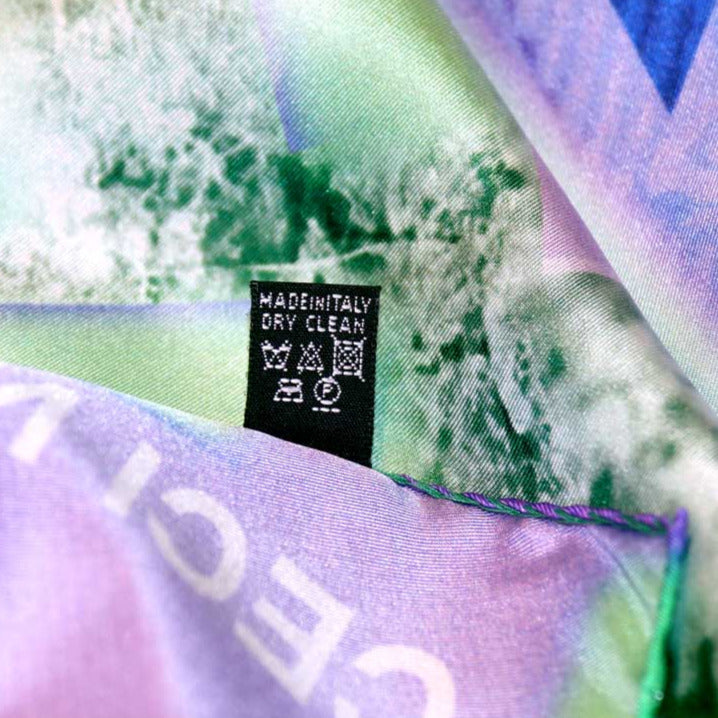 buy stylish fashion green purple silk scarf made in Italy vetements スカーフ online isetan harrods dover street market made in italy