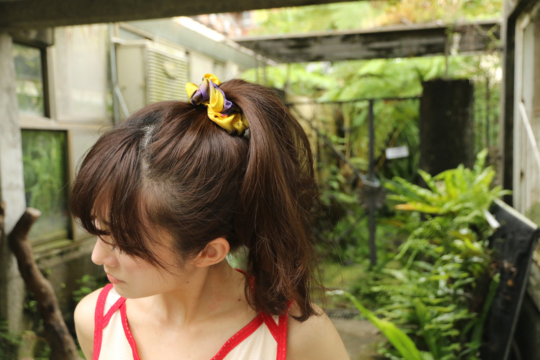 buy yellow purple fashion silk scrunchies online paris taipei tokyo harvey nichols isetan selfridges barneys new york