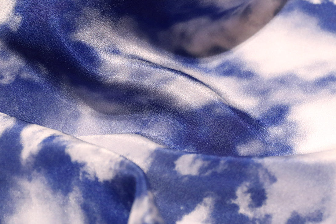shop luxury blue silk scarf made in italy colette vogue amazon pinkoi