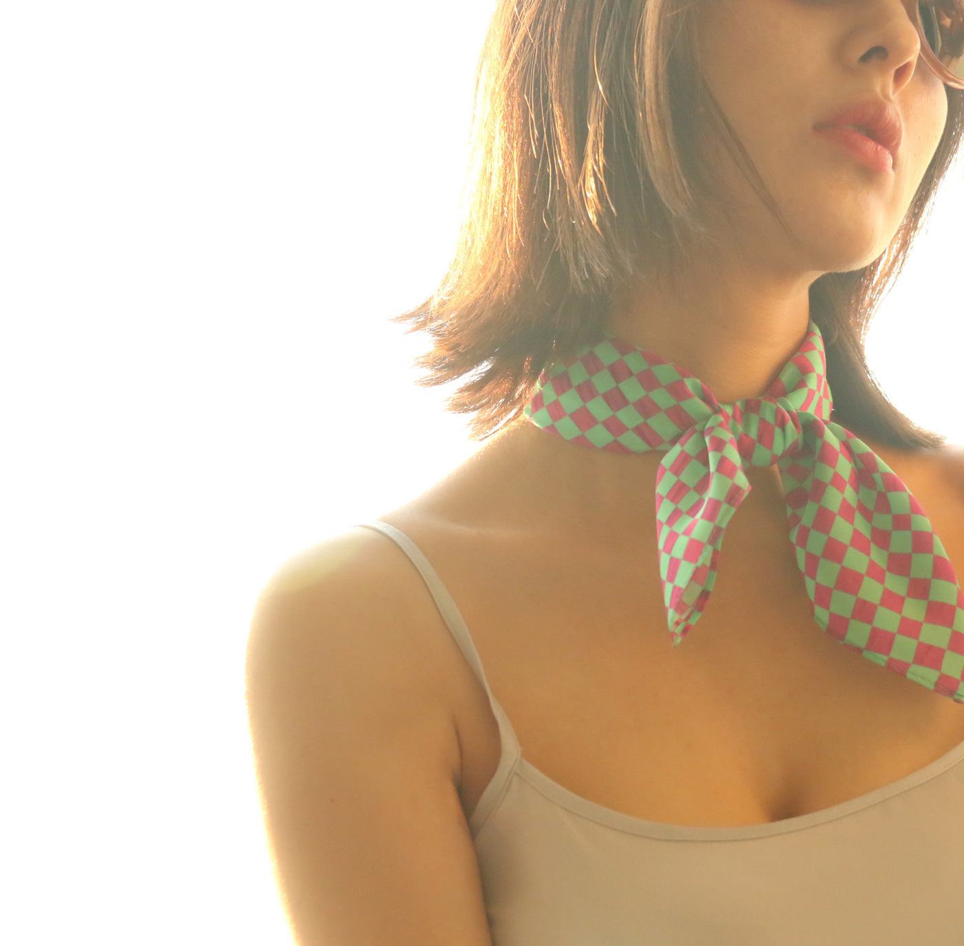 stylish fashion green silk scarf for 渡边万美 online paris taipei tokyo isetan bambi watanabe dover street vogue