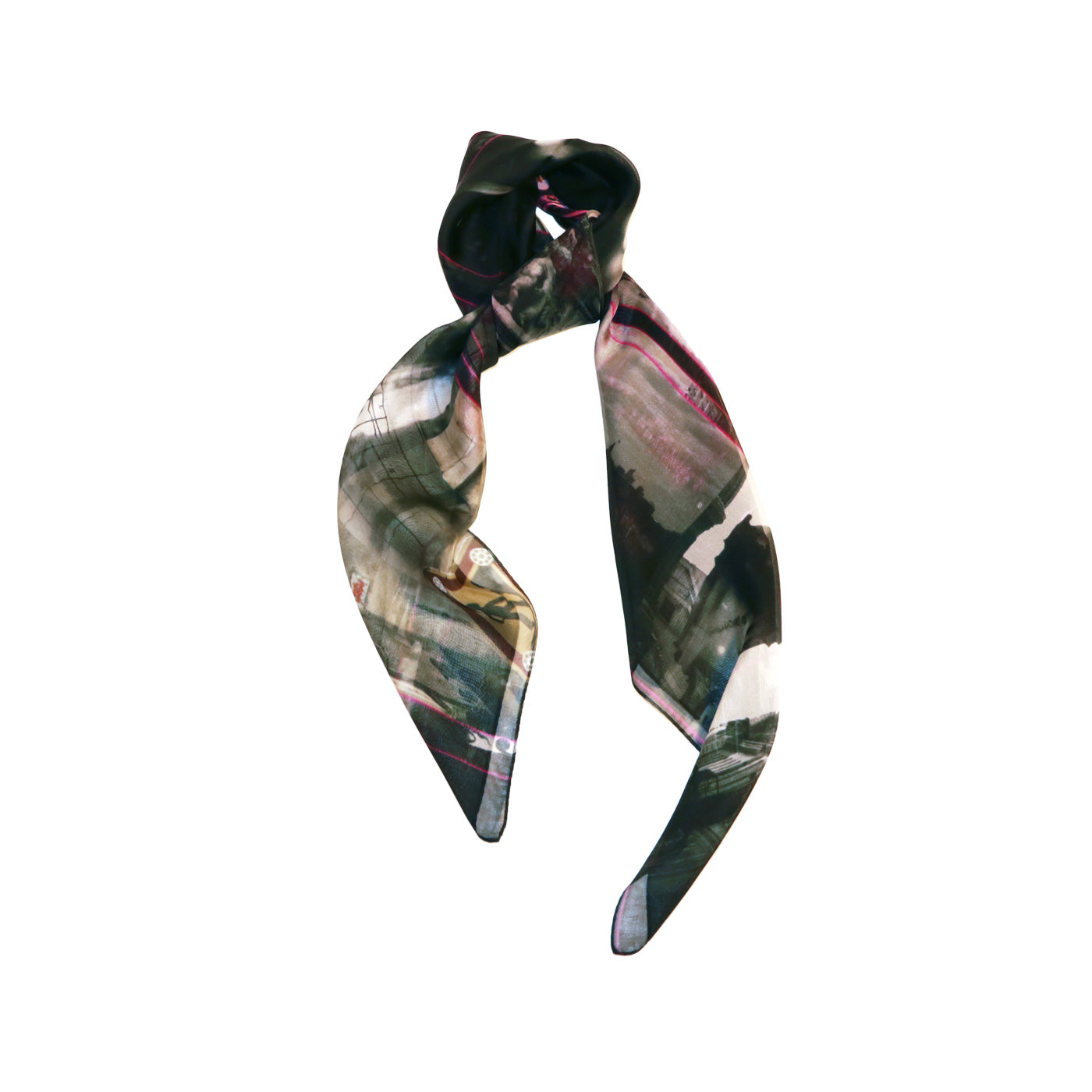 black silk scarf style from a friend of mine online made in japan