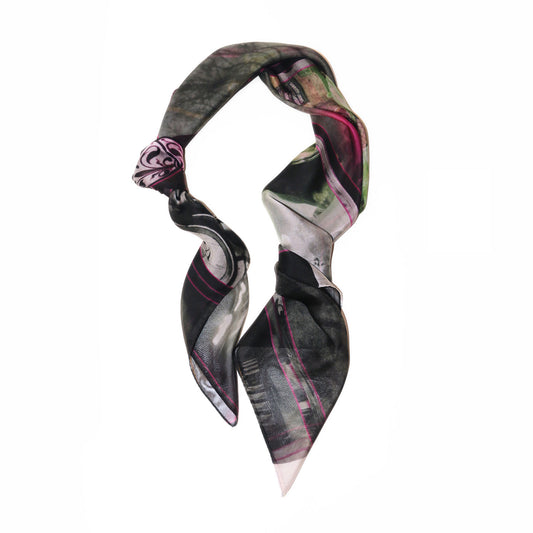 Luxury black silk chiffon scarf from a friend of mine online paris taipei tokyo 禮物推薦 精品絲巾 スカーフ 通販 女性 プレゼント