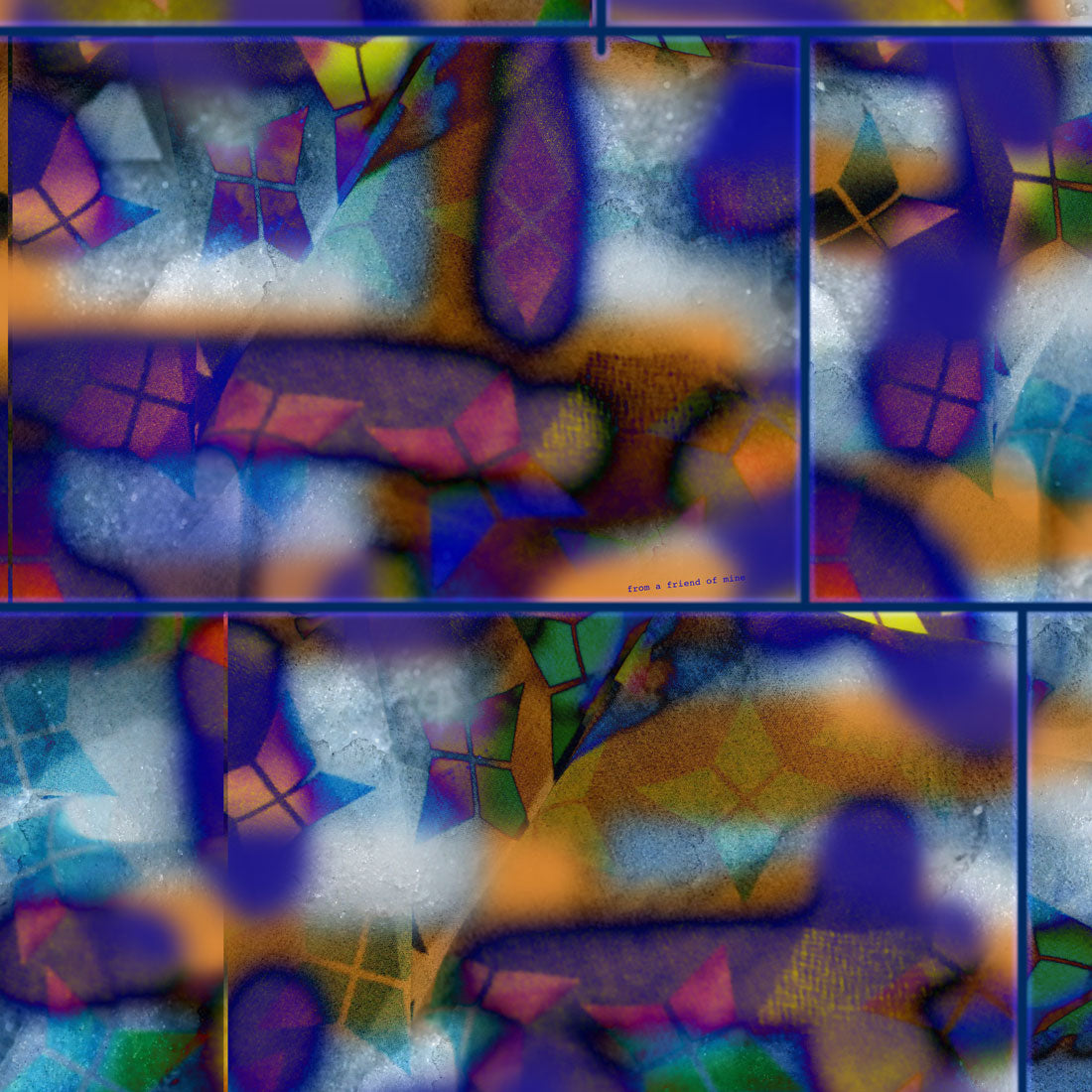 Blue printed fashion cotton scarf from a friend of mine online taipei paris tokyo