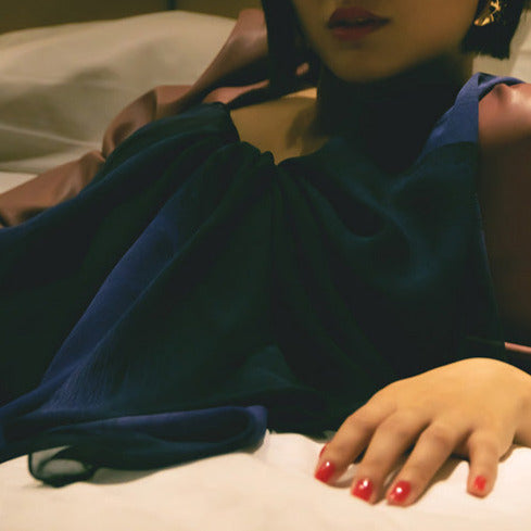 luxury stylish silk chiffon scarf from a friend of mine 法式雪紡絲巾 日本製 スカーフ 質感穿搭