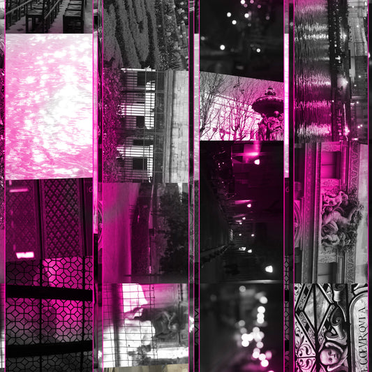 < 限量發行 > 純絲雪紡絲巾 "巴黎印象02" ( Paris' Impression 02 ) 90x90公分