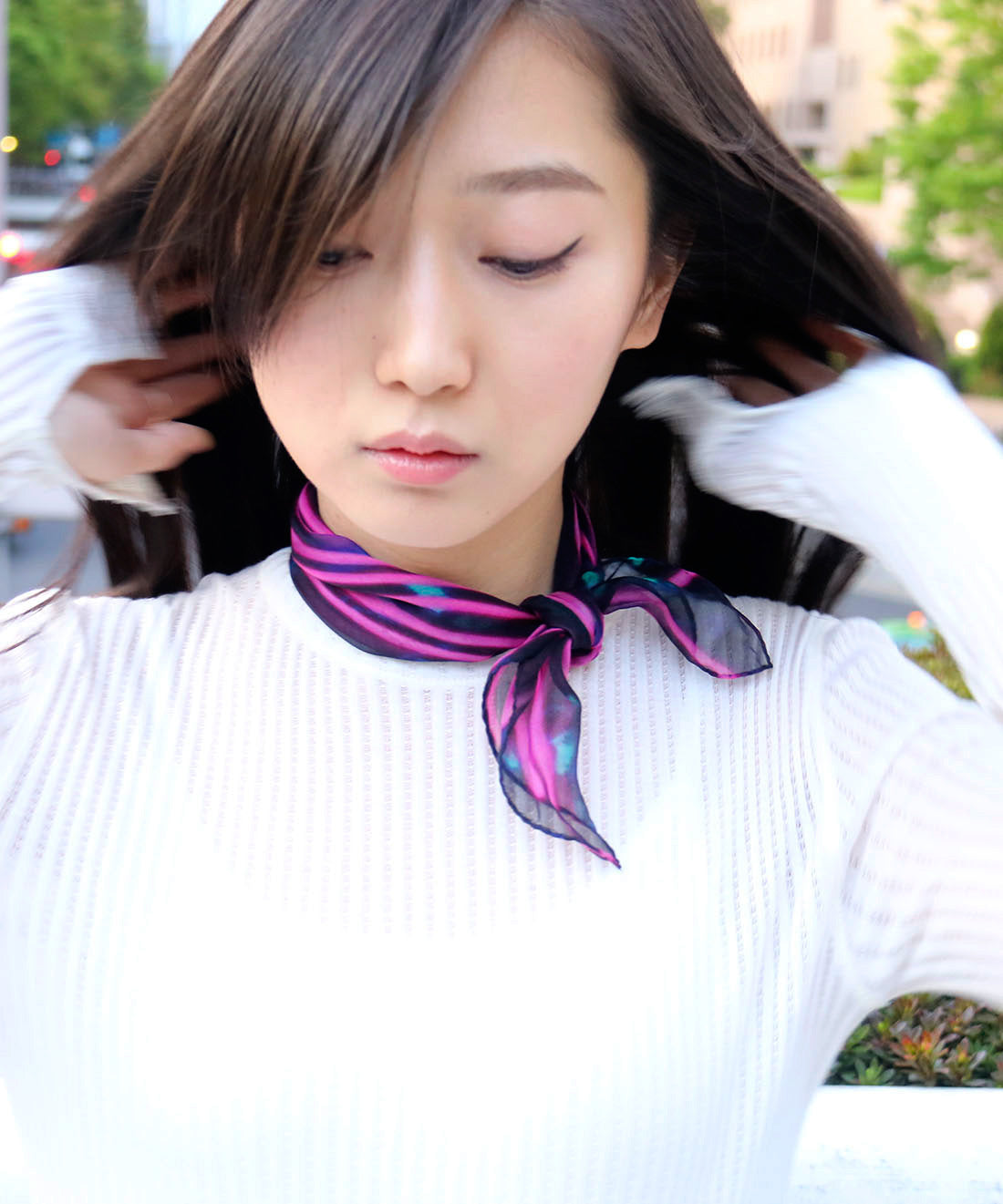 silk scarf from a friend of mine made in italy 法式浪漫時尚雪紡絲巾 領巾 義大利製作